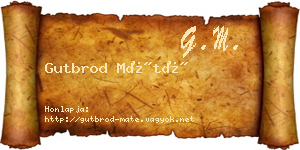 Gutbrod Máté névjegykártya
